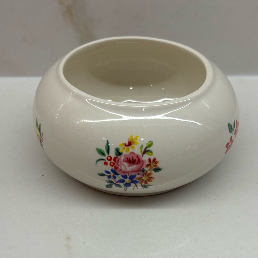 Vintage Lord Nelson Pottery Small Round Floral Ceramic Jewellery Trinket Dish